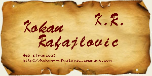 Kokan Rafajlović vizit kartica